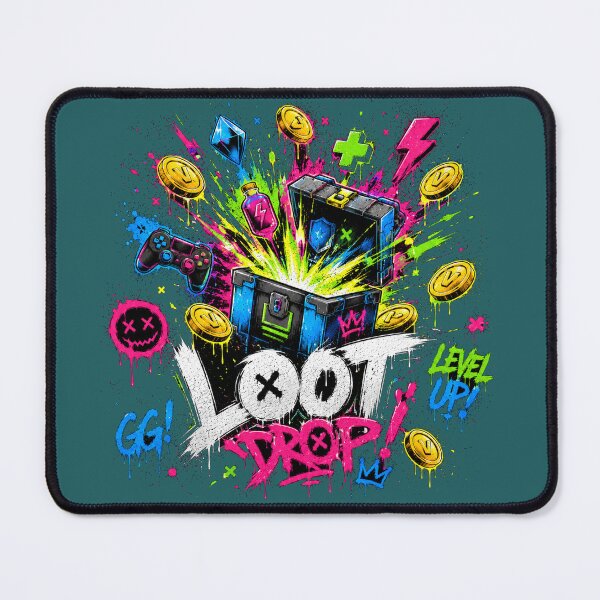 Item preview, Loot Drop Gamer Graffiti Tee | Neon Gaming Streetwear designed and sold by JustResultsCo.