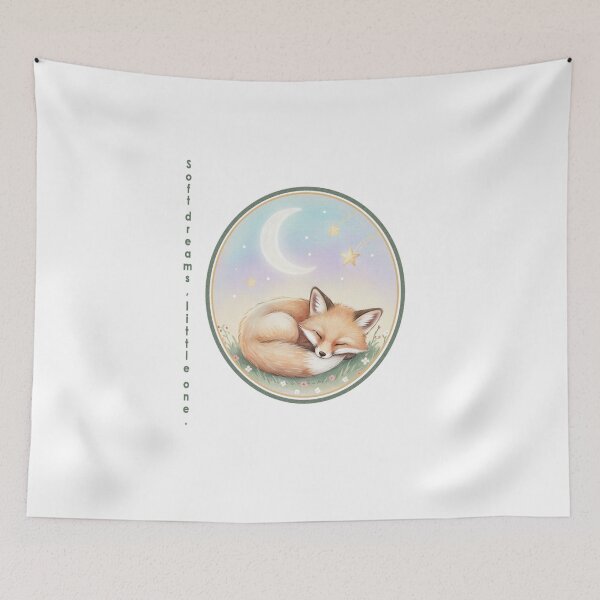 Item preview, Soft Dreams, Little One – Sleeping Fox in the Moonlight designed and sold by Herzbaumatelier.