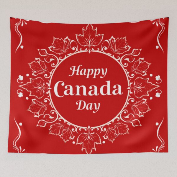 Item preview, Vintage Happy Canada Day Red Maple Leaf Ornament designed and sold by Tama-sirth.