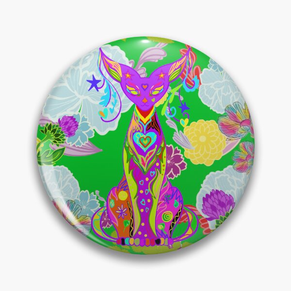 Item preview, Chamalion Transmutation | Spiritual and Floral Psychedelic Cat designed and sold by Herami.