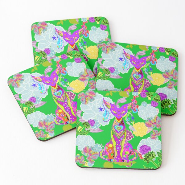 Item preview, Chamalion Transmutation | Spiritual and Floral Psychedelic Cat designed and sold by Herami.