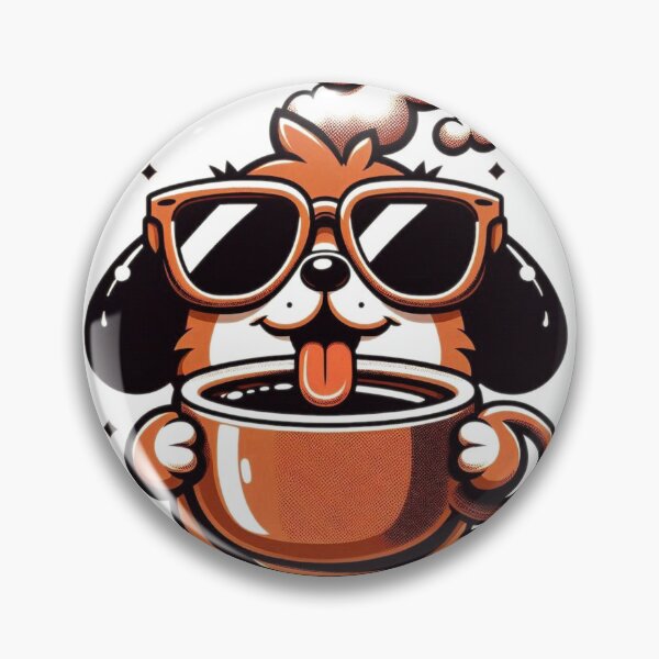 Item preview, Funny Dog Coffee Addict designed and sold by Retro@nimals.