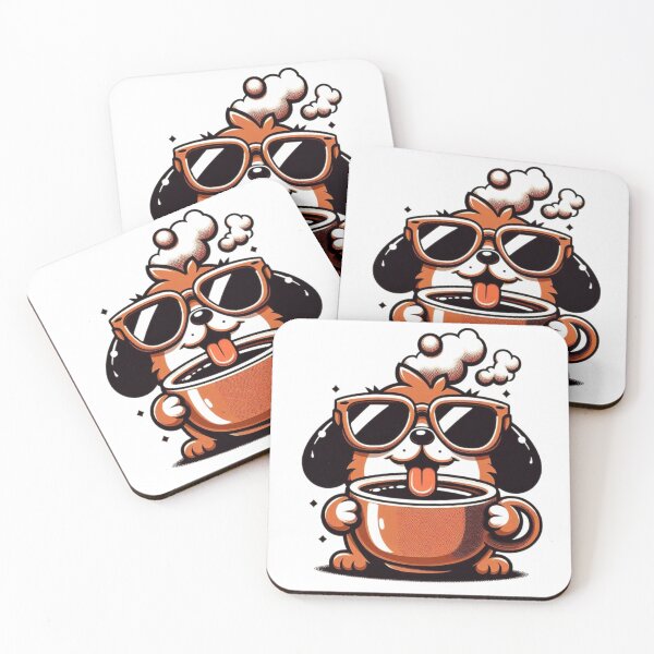 Item preview, Funny Dog Coffee Addict designed and sold by Retro@nimals.