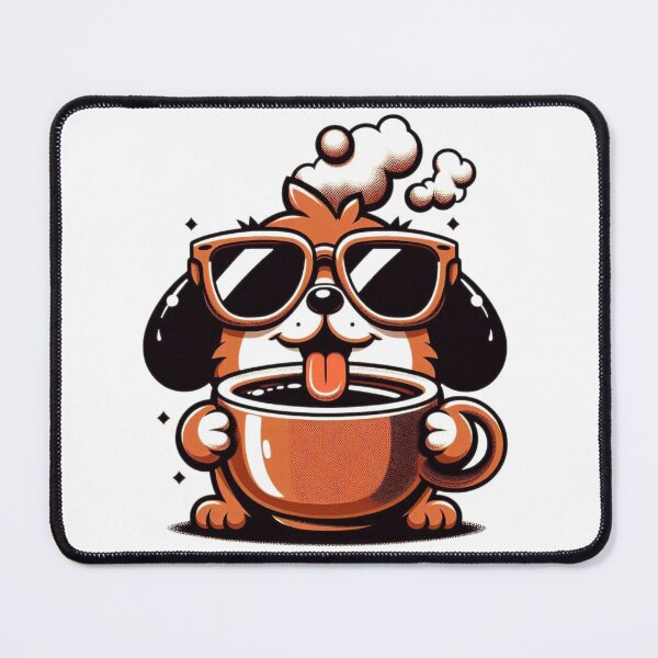 Item preview, Funny Dog Coffee Addict designed and sold by Retro@nimals.