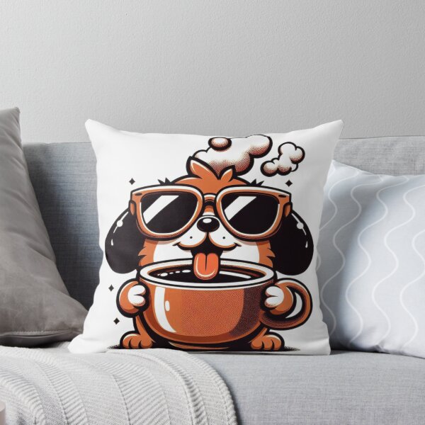 Item preview, Funny Dog Coffee Addict designed and sold by Retro@nimals.