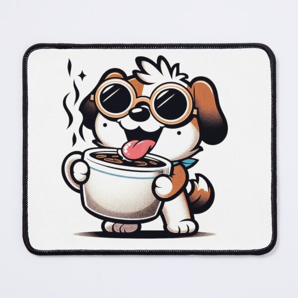 Item preview, Funny Dog Coffee Addict designed and sold by Retro@nimals.