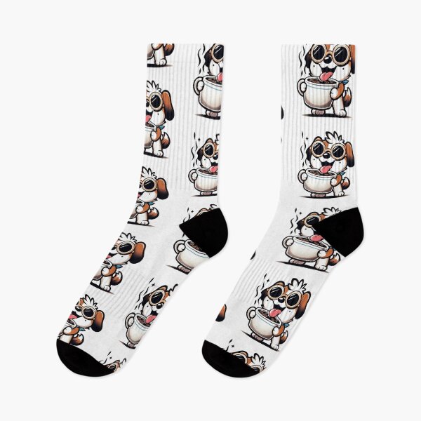 Item preview, Funny Dog Coffee Addict designed and sold by Retro@nimals.