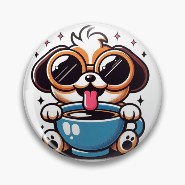Item preview, Funny Dog Coffee Addict designed and sold by Retro@nimals.