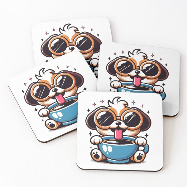 Item preview, Funny Dog Coffee Addict designed and sold by Retro@nimals.