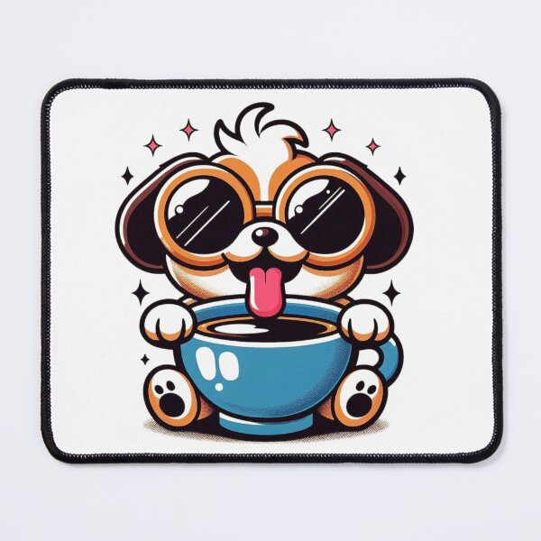 Item preview, Funny Dog Coffee Addict designed and sold by Retro@nimals.