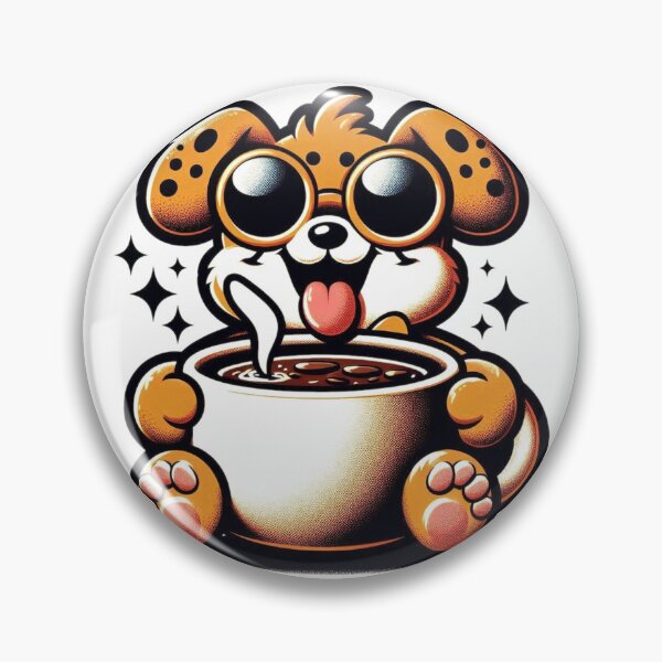 Item preview, Funny Dog Coffee Addict designed and sold by Retro@nimals.