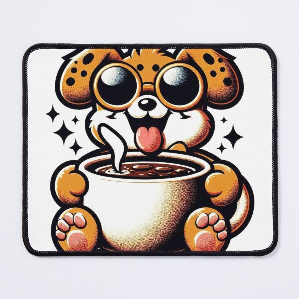 Item preview, Funny Dog Coffee Addict designed and sold by Retro@nimals.