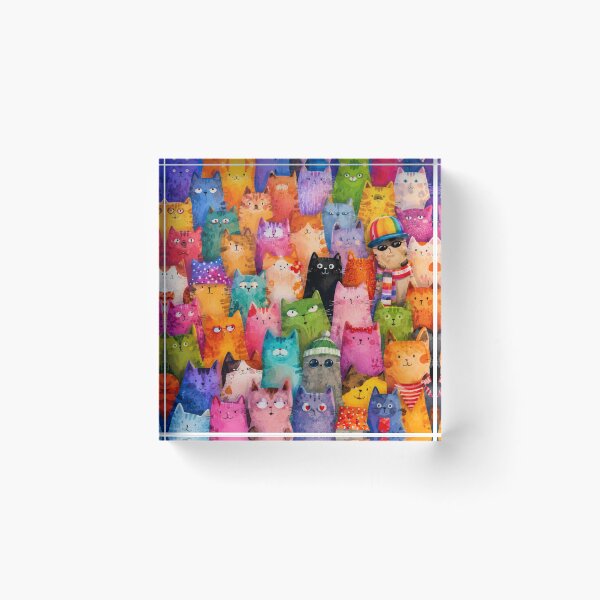 Item preview, Cute Kawaii Cats Rainbow Pattern – Fun Vibrant Cat Lover Gift Design designed and sold by Aramdesing.