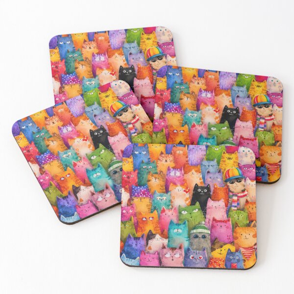 Item preview, Cute Kawaii Cats Rainbow Pattern – Fun Vibrant Cat Lover Gift Design designed and sold by Aramdesing.