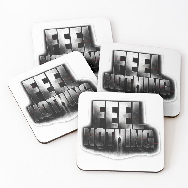 Item preview, FEEL NOTHING Cyberpunk Grunge Typography Sticker | Minimal Dark Streetwear Aesthetic Design designed and sold by Kannada Ink Studio.