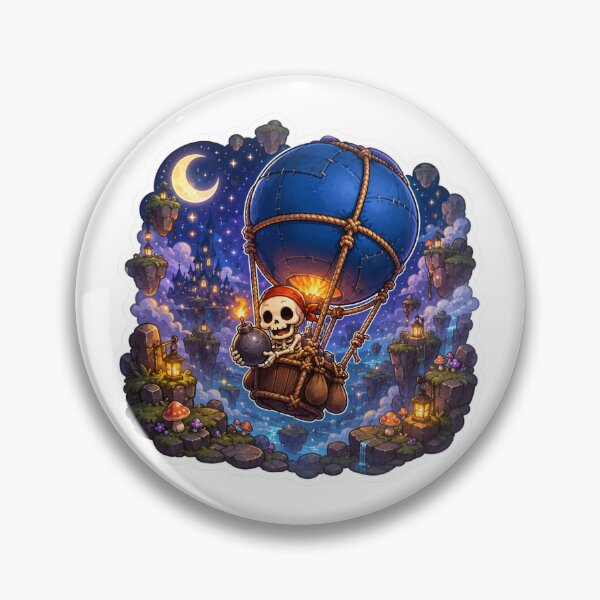 Item preview, Skeleton Balloon Rider Fantasy Gaming Sticker designed and sold by Dark Fantasy Shop.