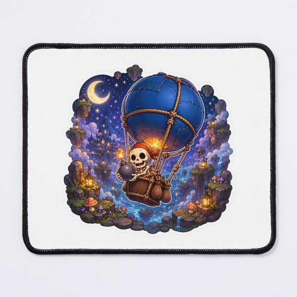 Item preview, Skeleton Balloon Rider Fantasy Gaming Sticker designed and sold by Dark Fantasy Shop.