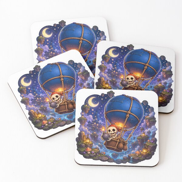 Item preview, Skeleton Balloon Rider Fantasy Gaming Sticker designed and sold by Dark Fantasy Shop.