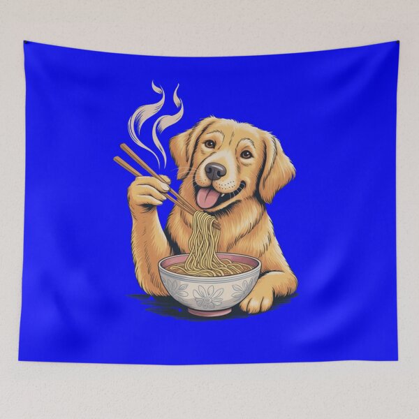 Item preview, Dog Pet Owner Design Cute Golden Retriever Eating Noodles  designed and sold by fantasticdesign.