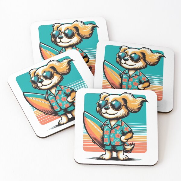 Item preview, Retro Dog Surfing designed and sold by Retro@nimals.