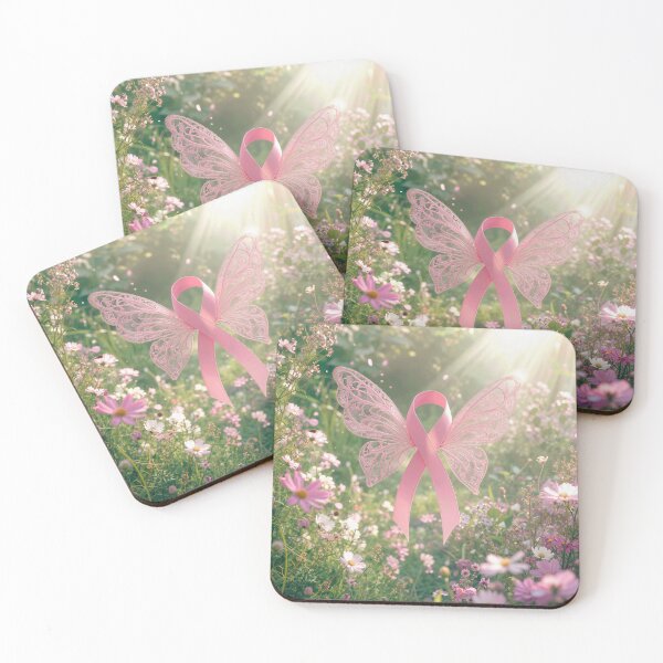 Item preview, Pink Ribbon Butterfly in a Summer Garden designed and sold by Maria Dryfhout.