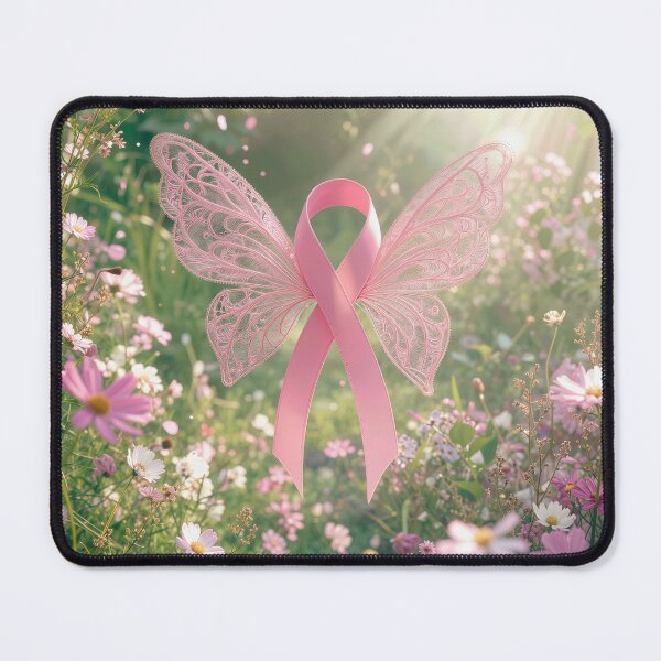 Item preview, Pink Ribbon Butterfly in a Summer Garden designed and sold by Maria Dryfhout.