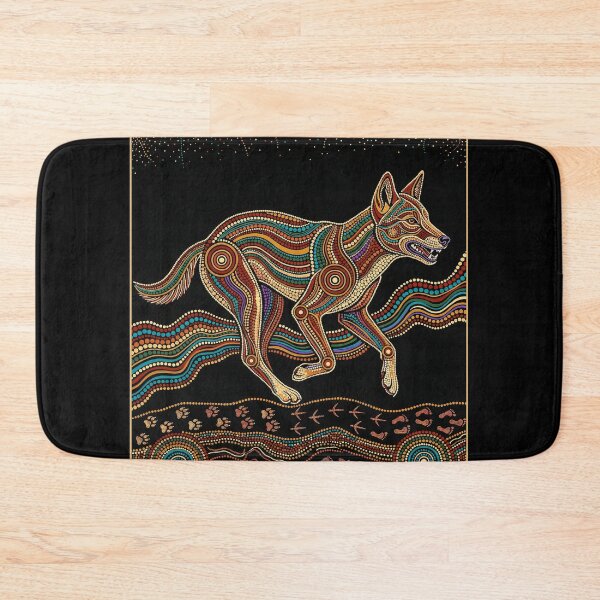 Item preview, Ochre Apex: Dingo (Canis dingo) Aboriginal-style X-Ray Art Print designed and sold by FreiherrPK.