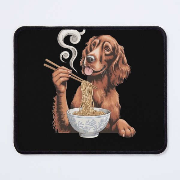 Item preview, Dog Pet Owner Art Design Cute Irish Setter Eating Noodles designed and sold by fantasticdesign.