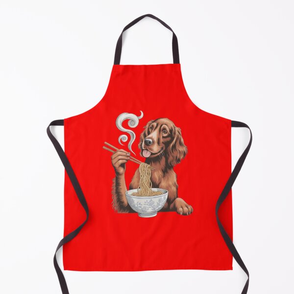 Item preview, Dog Pet Owner Art Design Cute Irish Setter Eating Noodles designed and sold by fantasticdesign.