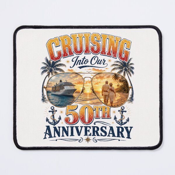 Item preview, Cruising Into Our 50th Anniversary T-Shirt, Golden Wedding Anniversary Gift, 50 Years Married Graphic Tee designed and sold by pipolabco.