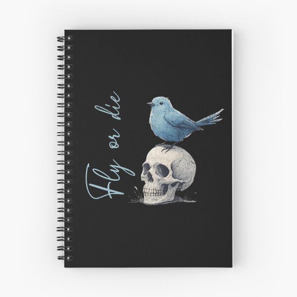 Item preview, Fly Or Die Blue Bird Skull designed and sold by AwesomeBeyondLimits.