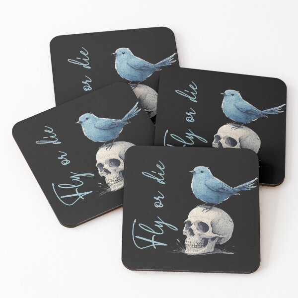 Item preview, Fly Or Die Blue Bird Skull designed and sold by AwesomeBeyondLimits.