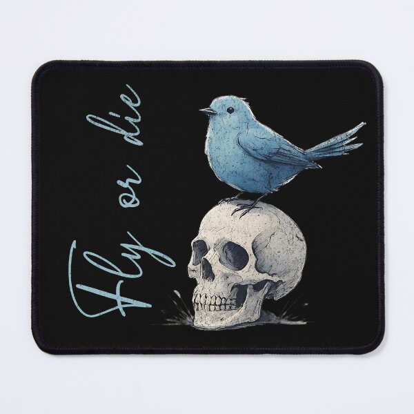 Item preview, Fly Or Die Blue Bird Skull designed and sold by AwesomeBeyondLimits.