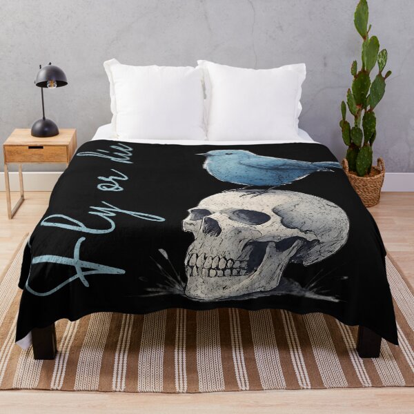 Item preview, Fly Or Die Blue Bird Skull designed and sold by AwesomeBeyondLimits.