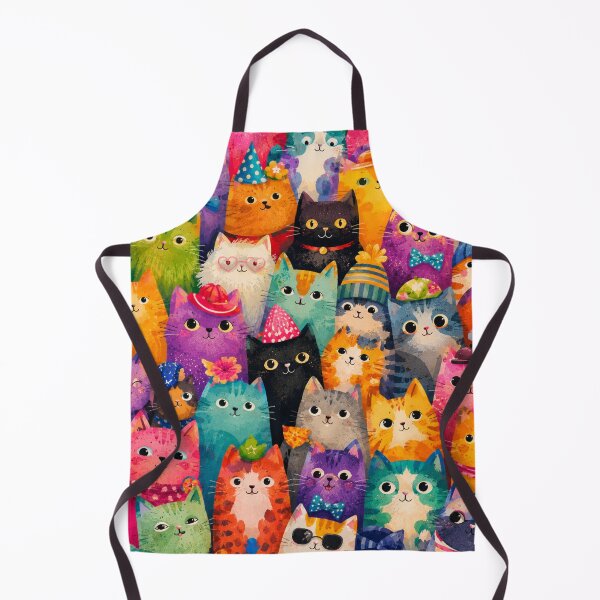 Item preview, Colorful Cartoon Cats Seamless Pattern – Whimsical Rainbow Cat Aesthetic Design designed and sold by Aramdesing.