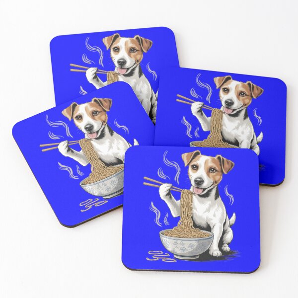 Item preview, Dog Pet Owner Art Design Cute Jack Russell Eating Noodles designed and sold by fantasticdesign.
