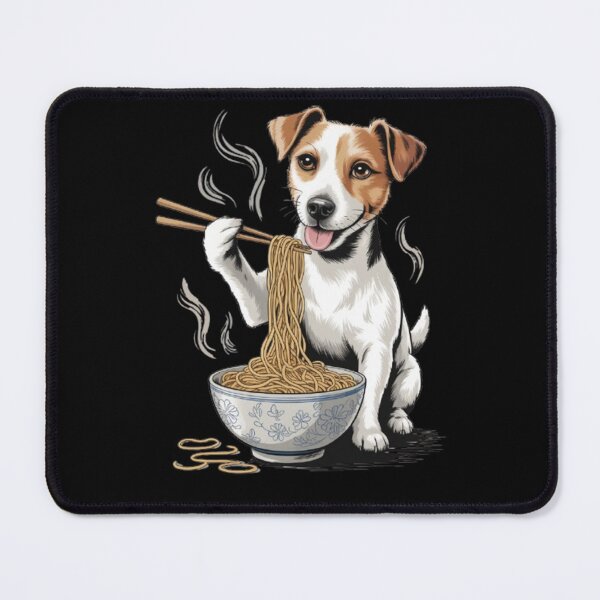 Item preview, Dog Pet Owner Art Design Cute Jack Russell Eating Noodles designed and sold by fantasticdesign.