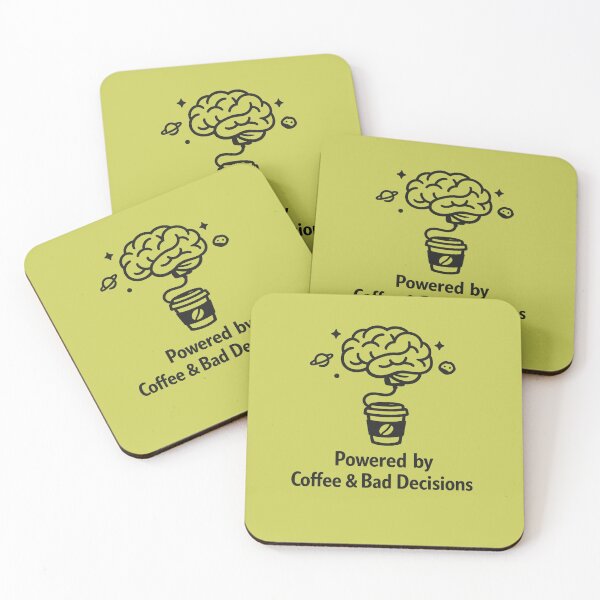 Item preview, Funny Cosmic Coffee Brain Powered by Bad Decisions designed and sold by LayercraftArt.