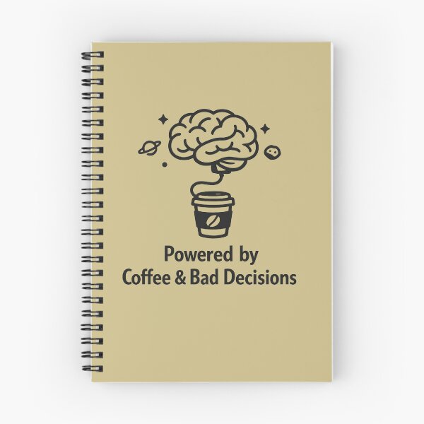 Item preview, Funny Cosmic Coffee Brain Powered by Bad Decisions designed and sold by LayercraftArt.