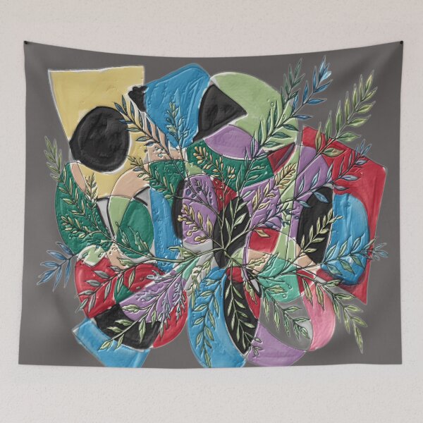 Item preview, Abstract Collision Botanical BR diffused colorful geometric abstract design designed and sold by SmashingDeals.