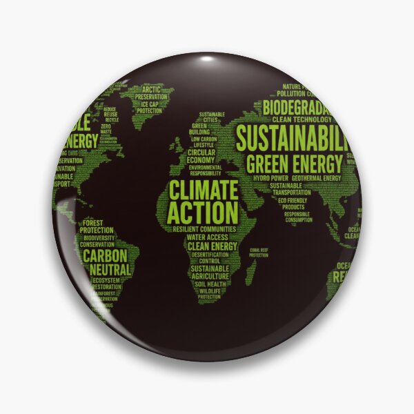 Item preview, Eco Typography World Map Sticker | Climate Action Sustainable Earth Art | Green Energy Activist Design designed and sold by Kannada Ink Studio.