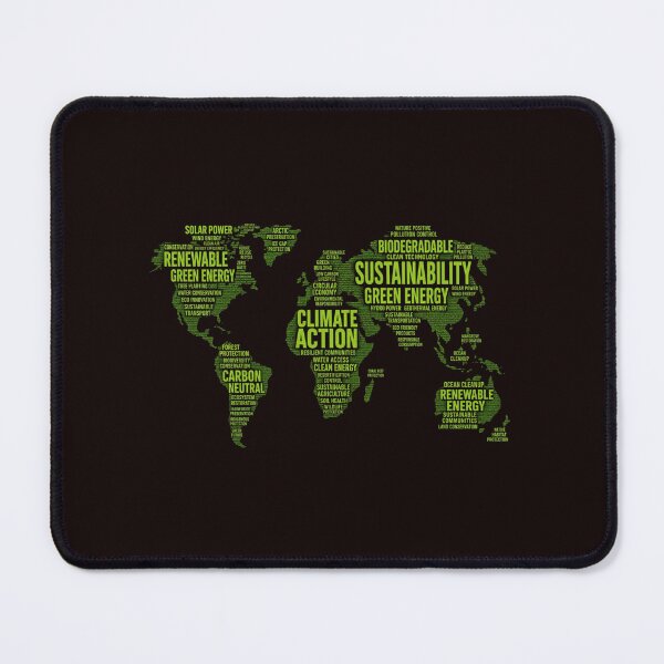 Item preview, Eco Typography World Map Sticker | Climate Action Sustainable Earth Art | Green Energy Activist Design designed and sold by Kannada Ink Studio.