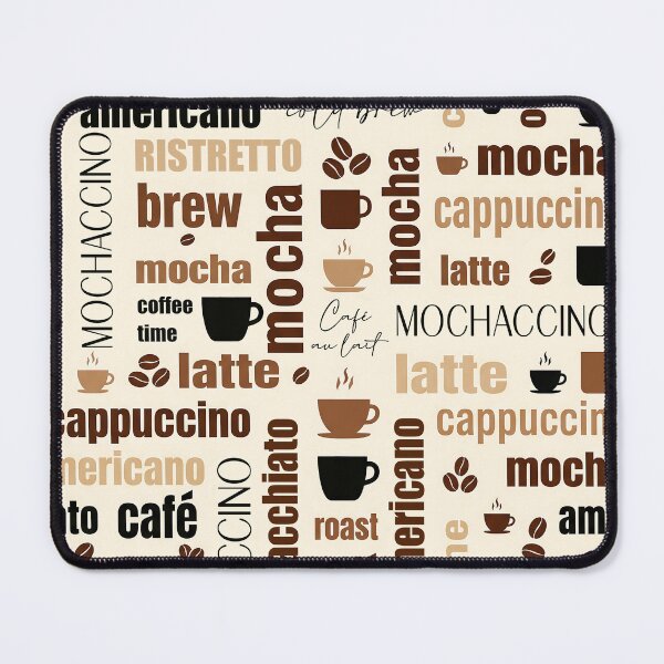 Item preview, Modern Mocha Coffee Word Pattern designed and sold by FunnyTeeByMe.