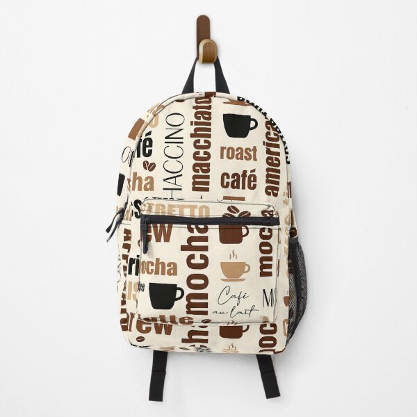 Item preview, Modern Mocha Coffee Word Pattern designed and sold by FunnyTeeByMe.