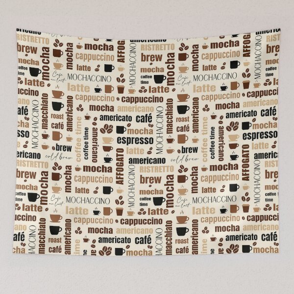 Item preview, Modern Mocha Coffee Word Pattern designed and sold by FunnyTeeByMe.