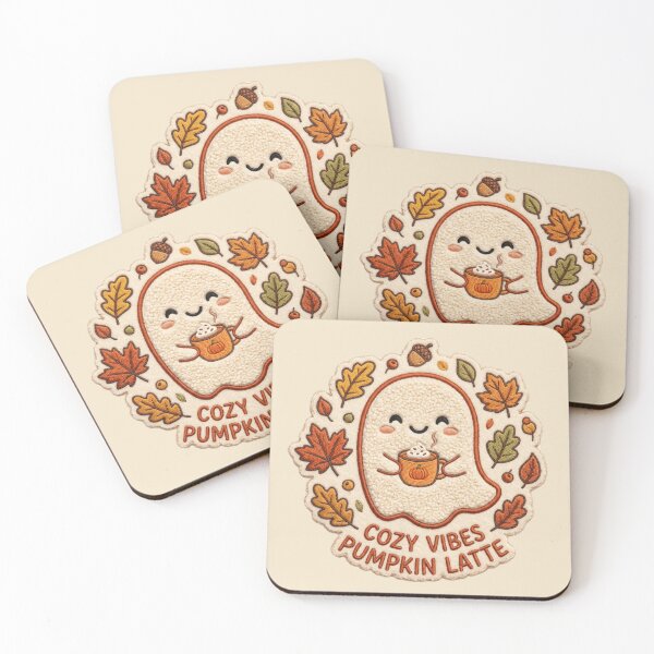 Item preview, Cute Ghost Pumpkin Latte T-Shirt | Cozy Fall Cottagecore Embroidered Patch Tee designed and sold by DmaarGroup.