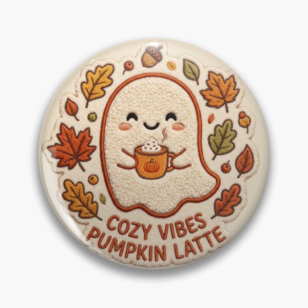 Item preview, Cute Ghost Pumpkin Latte T-Shirt | Cozy Fall Cottagecore Embroidered Patch Tee designed and sold by DmaarGroup.