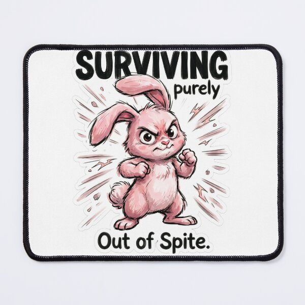 Item preview, Surviving Purely Out Of Spite – Funny Angry Bunny Sarcasm Gift designed and sold by StillWildink.