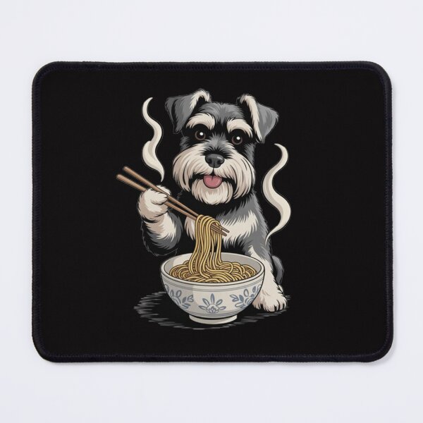 Item preview, Dog Pet Owner Art Design Cute Schnauzer Eating Noodles designed and sold by fantasticdesign.