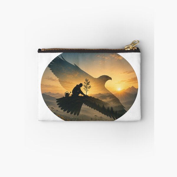 Item preview, Eco Eagle Tree Planting Silhouette Sticker | Sustainable Nature Art Decal designed and sold by Kannada Ink Studio.